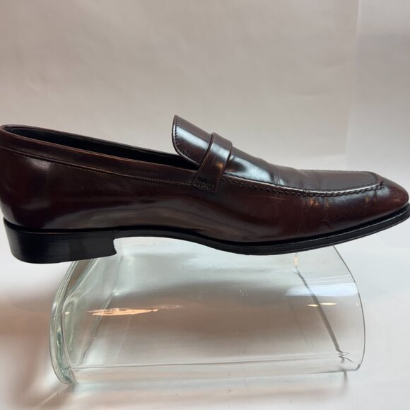 Ferragamo - Oxblood Leather Slip-On Loafers main image 8